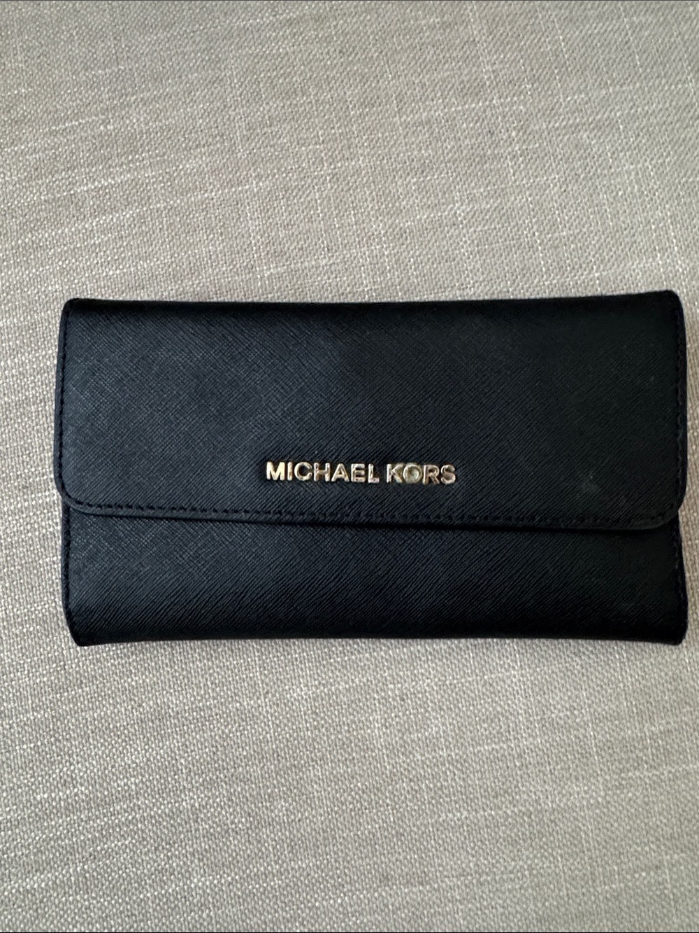 Michael Kors Black Wallet with Gold Logo